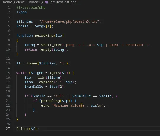 Code lgmHostsTest